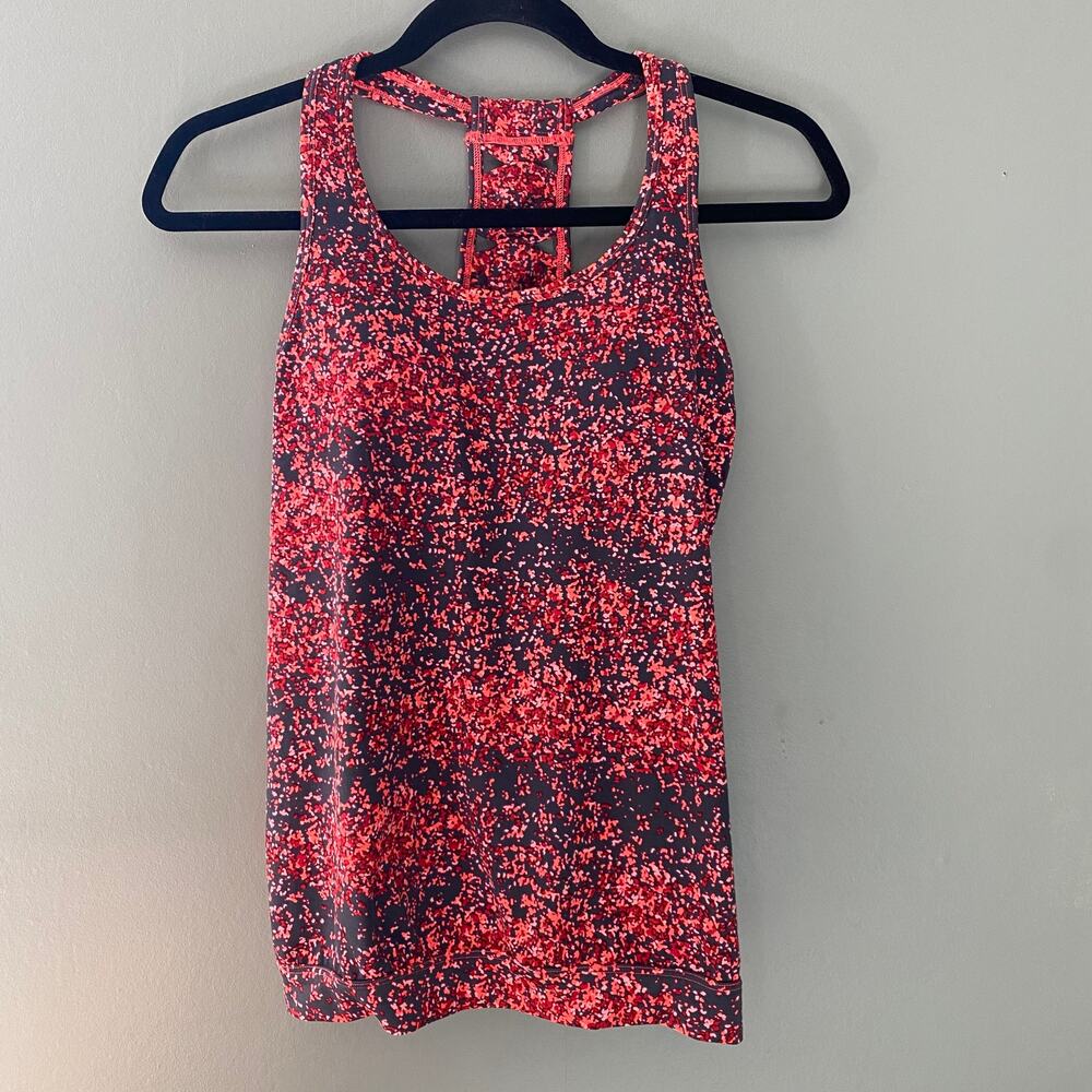 Athleta Racerback Cutout Speckle Bra Sports Workout Tank Top